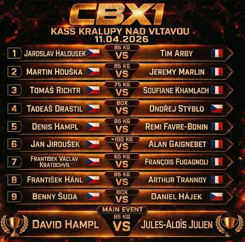 Zveřejněná fight card galavečera CBX 1