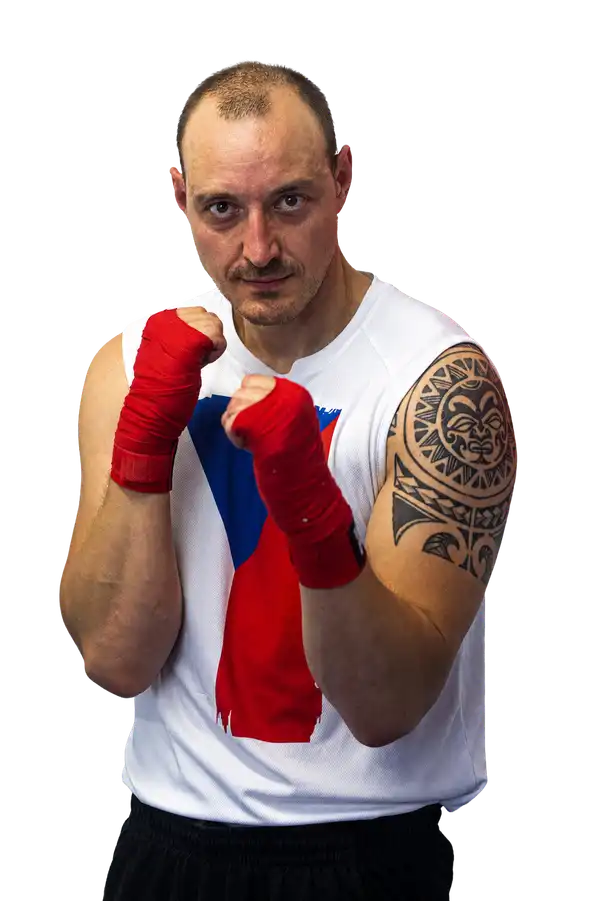 Jaroslav Halousek v boxerském postoji